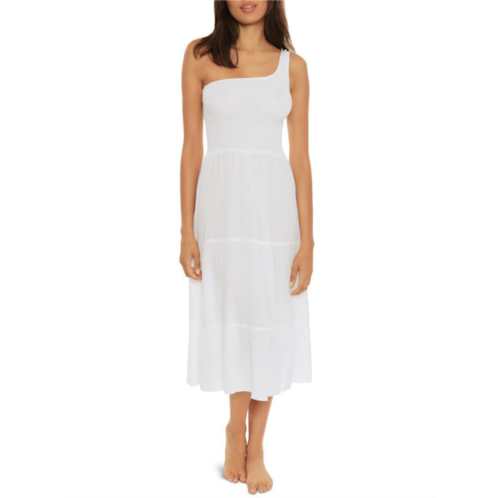 Becca by Rebecca Virtue ponza womens smocked one shoulder cover-up