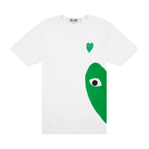 Comme Des Garcon half green vertical heart t-shirt