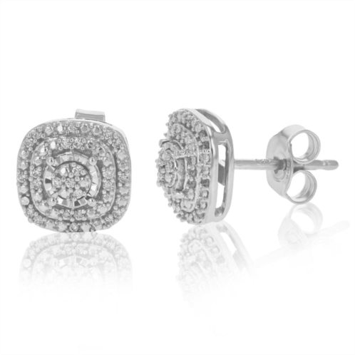 Vir Jewels 1/6 cttw stud earrings made with round lab grown diamonds in .925 sterling silver prong settings