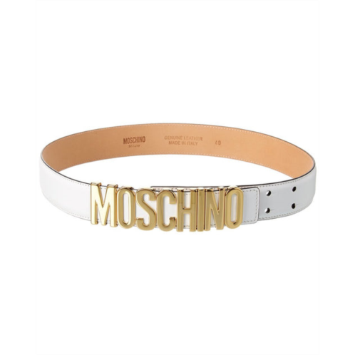 Moschino logo leather belt