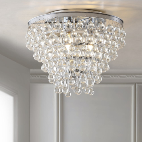 JONATHAN Y toronto 16 metal/crystal led flush mount