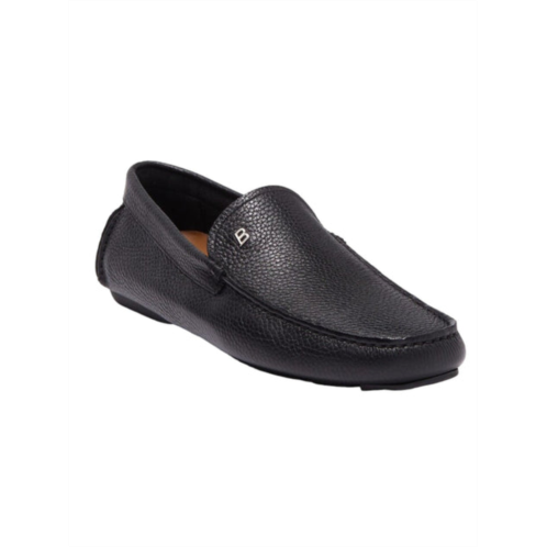 Bally wander mens 6220101 black pebbled grained loafers