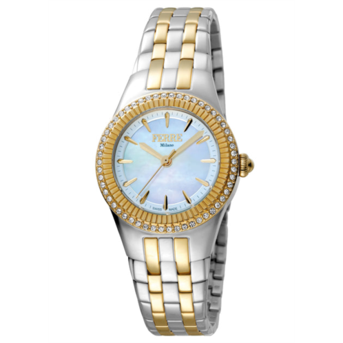 Ferre Milano womens light blue dial stainless steel watch