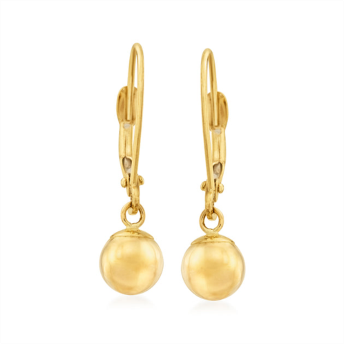 Ross-Simons 6mm 14kt yellow gold shiny bead drop earrings