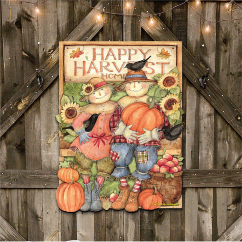 Designocracy happy harvest couple wall and door d?cor by susan winget