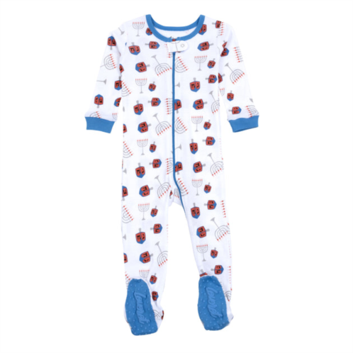 Leveret kids footed cotton pajamas menorah