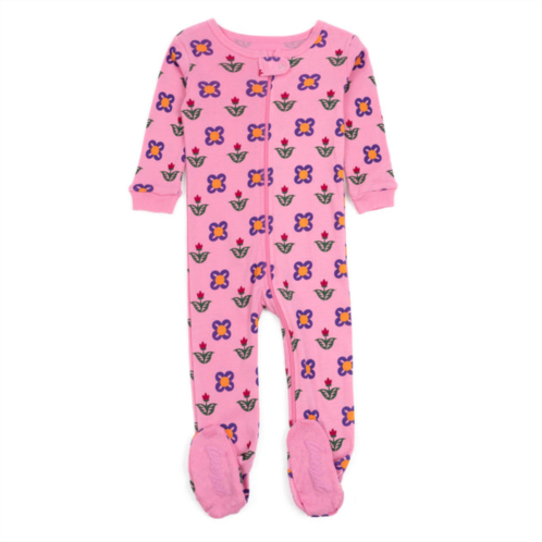 Leveret kids footed cotton pajamas flower pot