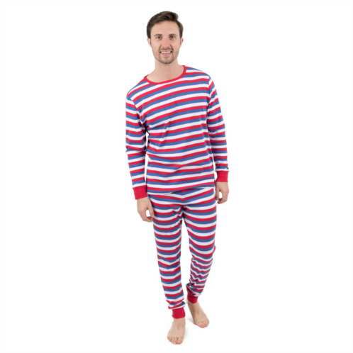 Leveret mens two piece cotton pajamas striped