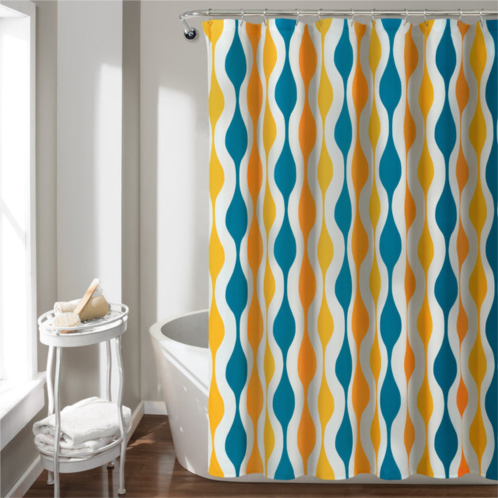 Lush Decor mid century geo shower curtain