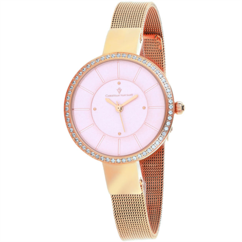 Christian Van Sant womens pink dial watch