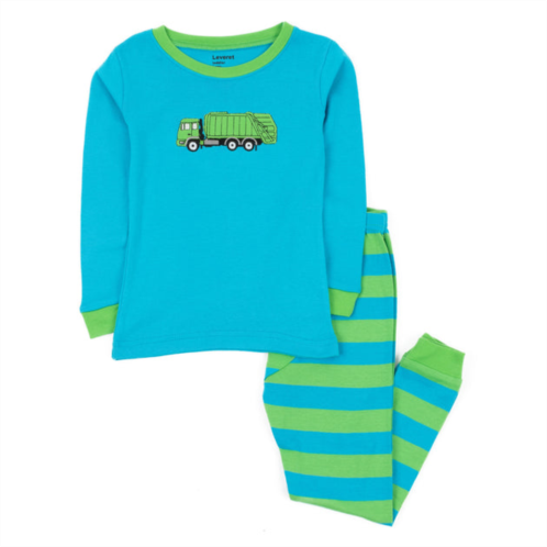 Leveret kids two piece cotton pajamas garbage truck