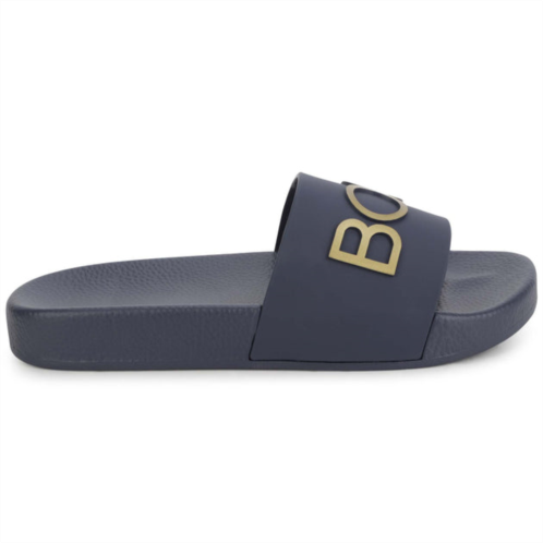 BOSS navy logo slides