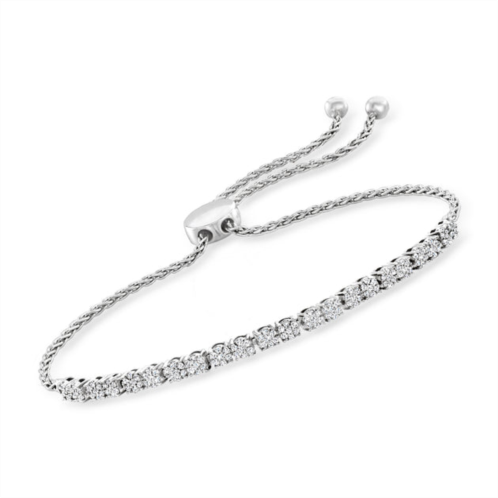 Ross-Simons diamond cluster bolo bracelet in sterling silver