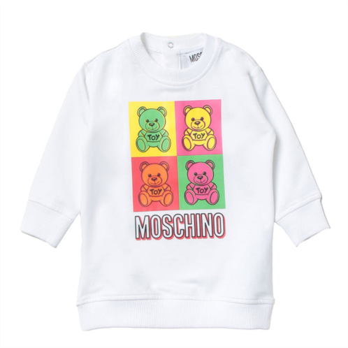 Moschino white multicolor bear dress