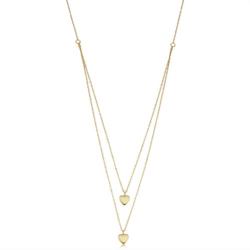 Fremada 14k yellow gold heart layered necklace (adjusts to 17 or 18 inch)