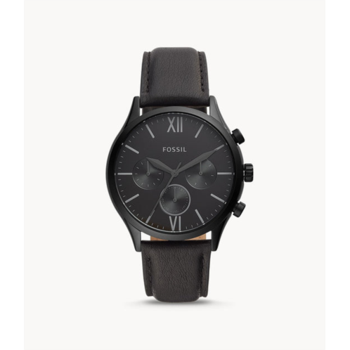 Fossil mens fenmore multifunction, black-tone stainless steel