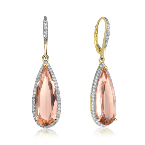 Rachel Glauber rg two tone morganite cubic zirconia drop earrings