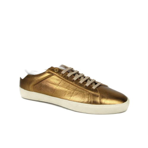 Saint Laurent mens metallic leather sl06 sneakers