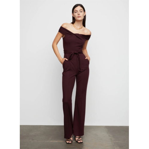 Bailey/44 isabella off the shoulder ponte knit jumpsuit in burgundy