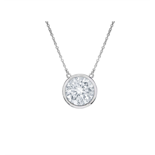 Diana M. 14 kt white gold, 16 diamond pendant featuring one 0.15 cts tw round diamond