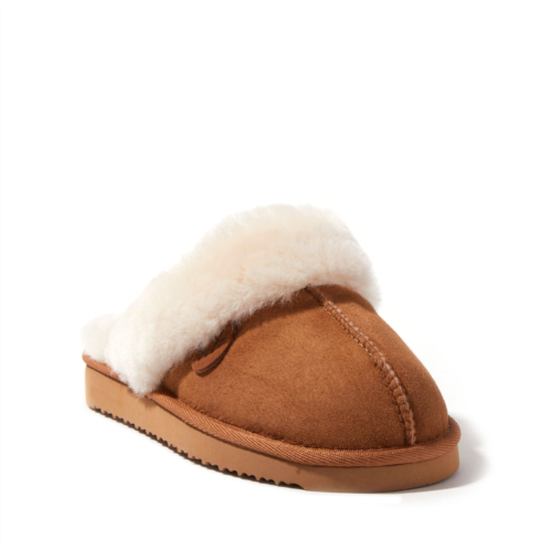 Dearfoams ez feet womens genuine shearling scuff slipper