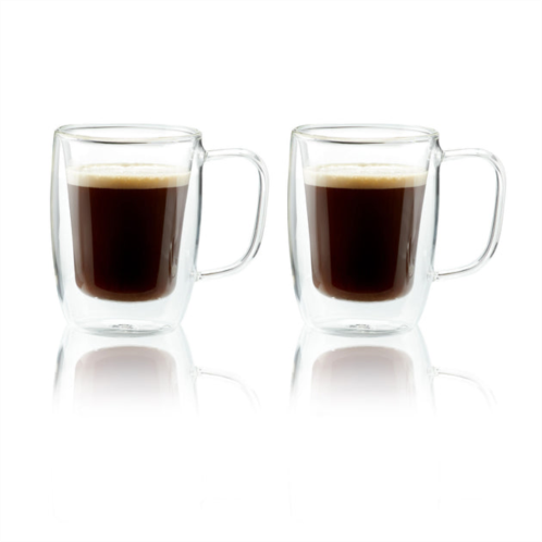 Henckels cafe roma 2-pc double-wall glassware 4.5oz. double espresso mug set