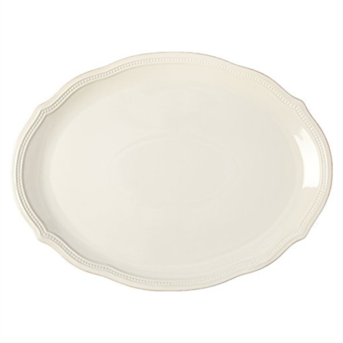 Lenox white french perle bead 16 oval serving platter 3.95 lb
