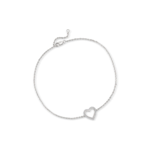 RS Pure ross-simons diamond heart anklet in sterling silver