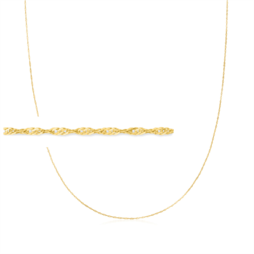 Ross-Simons 1mm 14kt yellow gold singapore chain necklace