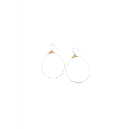 A Blonde and Her Bag large featherweight demi fine hoop earring in silver with gold wrap