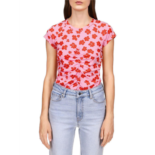 Sanctuary womens floral print ruched t-shirt