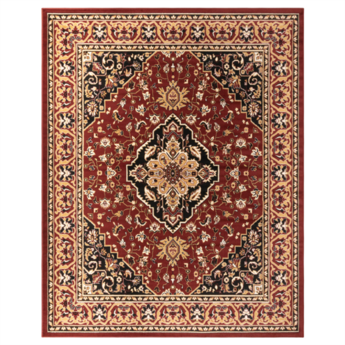 Superior traditional vintage floral medallion polypropylene indoor area rug or runner