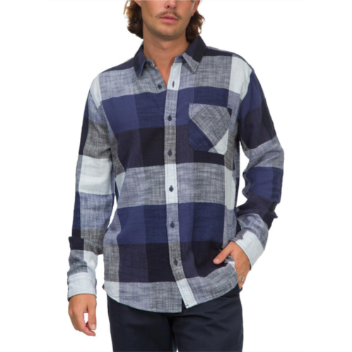 Junk Food mens collared large plaid button-down shirt