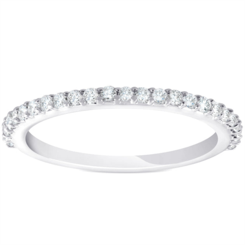 Pompeii3 1/4ct diamond wedding ring 14k white gold stackable womens anniversary band