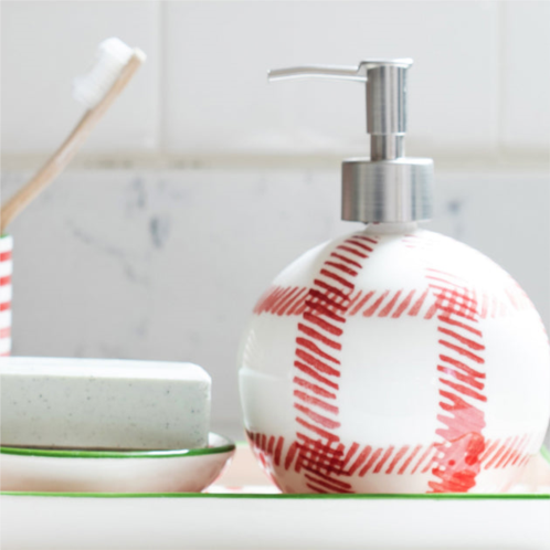 Viva by VIETRI mistletoe plaid soap dispenser