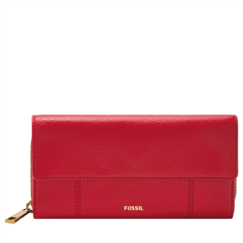 Fossil womens jori litehide leather flap clutch