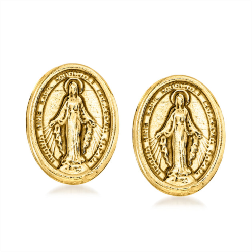 Ross-Simons italian 18kt yellow gold miraculous medal earrings