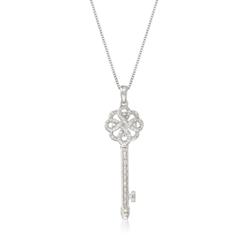 Ross-Simons diamond key pendant necklace in sterling silver