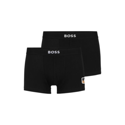 BOSS two-pack of stretch-cotton trunks with logo waistbands