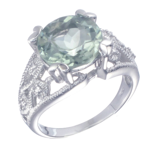 Vir Jewels 4 cttw green amethyst prasiolite ring in .925 sterling silver round shape