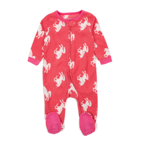 Leveret kids footed fleece pajamas unicorn