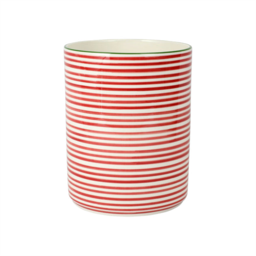 Viva by VIETRI mistletoe stripe waste basket