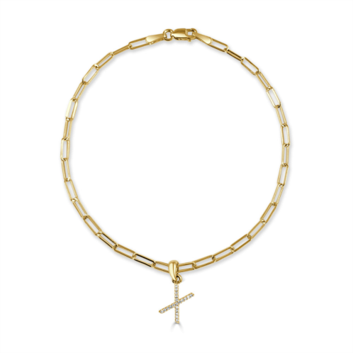 Sabrina Designs 14k gold & diamond initial link bracelet