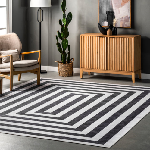 NuLOOM sharri modern striped machine washable area rug