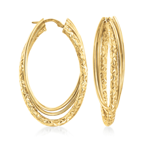 Ross-Simons italian 14kt yellow gold triple hoop earrings