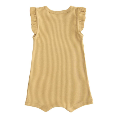 BANBLU yellow biscotti ruffle modal romper