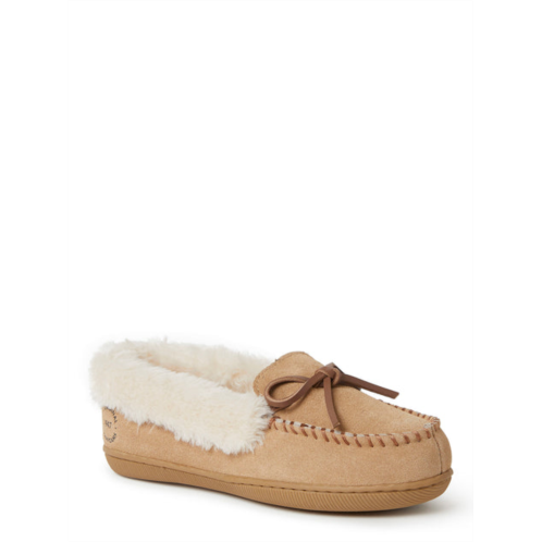 Dearfoams womens bethany genuine suede moccasin