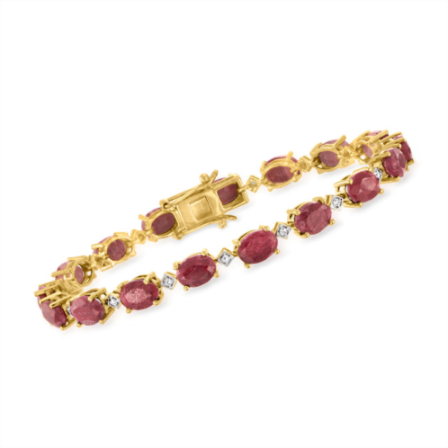 Ross-Simons ruby bracelet with . diamonds in 18kt gold over sterling