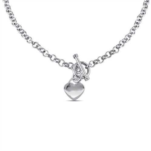 Mimi & Max heart charm necklace in sterling silver