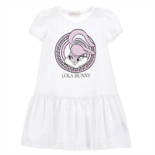 Monnalisa white lola bunny dress